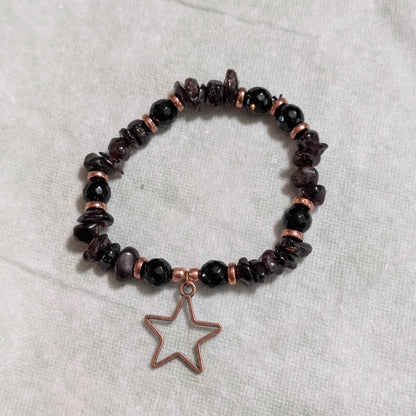 ✨Setlist & Stardust✨| Garnet & Black Tourmaline Bracelet Stack