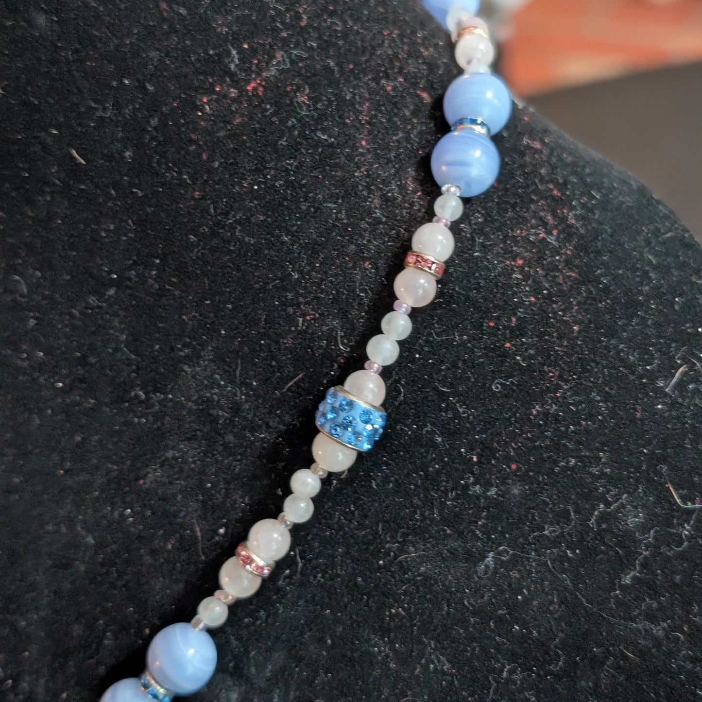 ✨Dawnlight✨| Blue Lace Agate, Rose Quartz & Jade Necklace