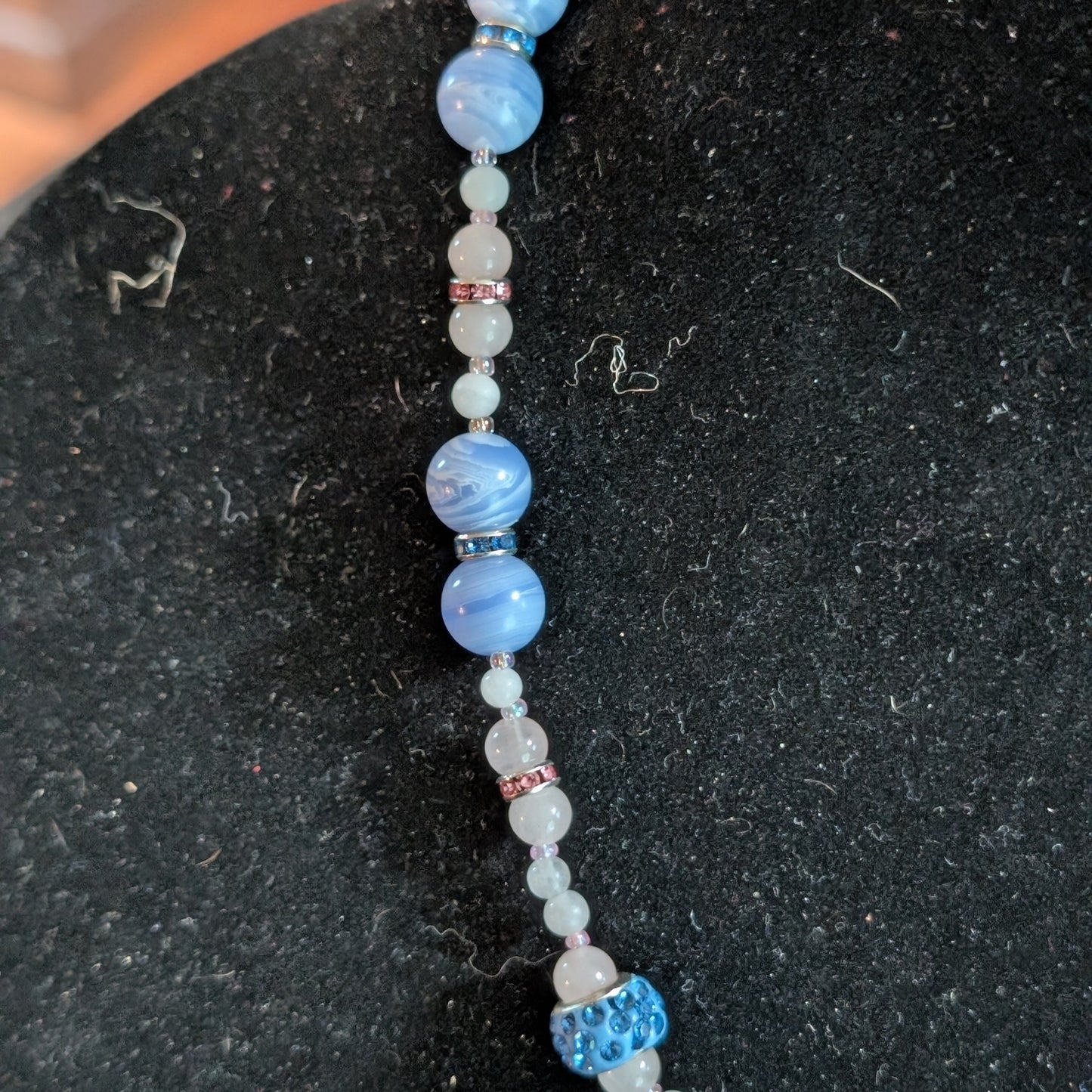 ✨Dawnlight✨| Blue Lace Agate, Rose Quartz & Jade Necklace