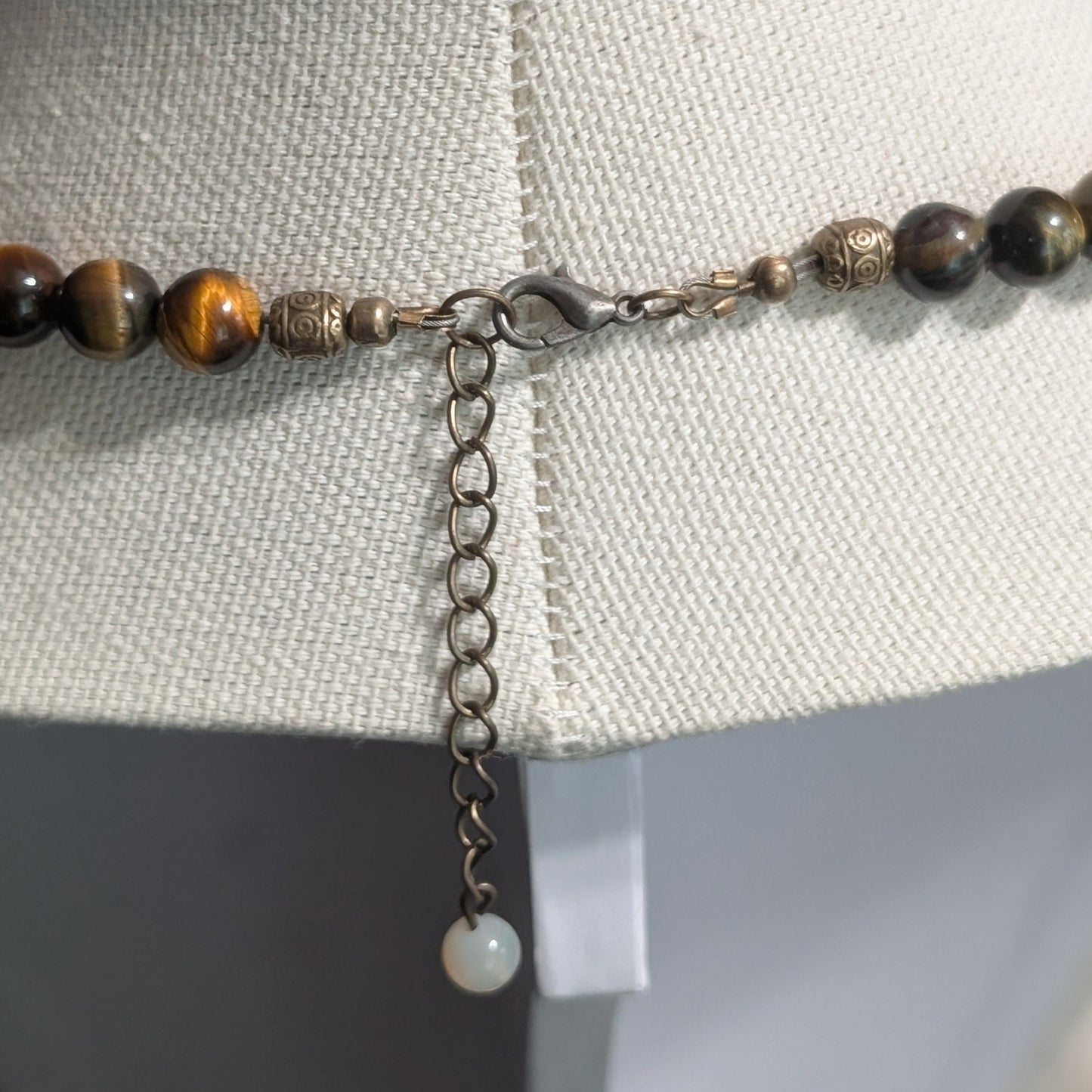 ✨Amberwing✨| Red & Gold Tiger’s Eye Necklace with Fairy Charm