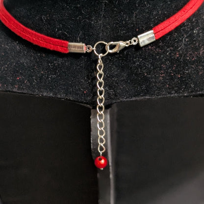 ✨Gothic Candy✨| Black Obsidian & Pink Quartz Choker with Heart Pendant