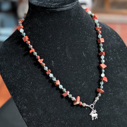 ✨Marsroot✨| Aries Necklace | Red Jasper & Bloodstone Aries Zodiac Necklace