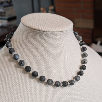 ✨Yang-ish✨| Reversible Labradorite Necklace with Heart Toggle Closure