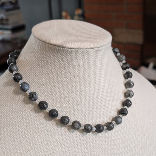 ✨Yang-ish✨| Reversible Labradorite Necklace with Heart Toggle Closure