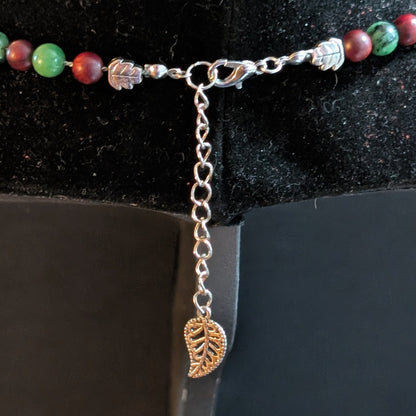 ✨Twirlitwig Den✨| Ruby Zoisite & Wood Necklace with Silver Tree Pendant