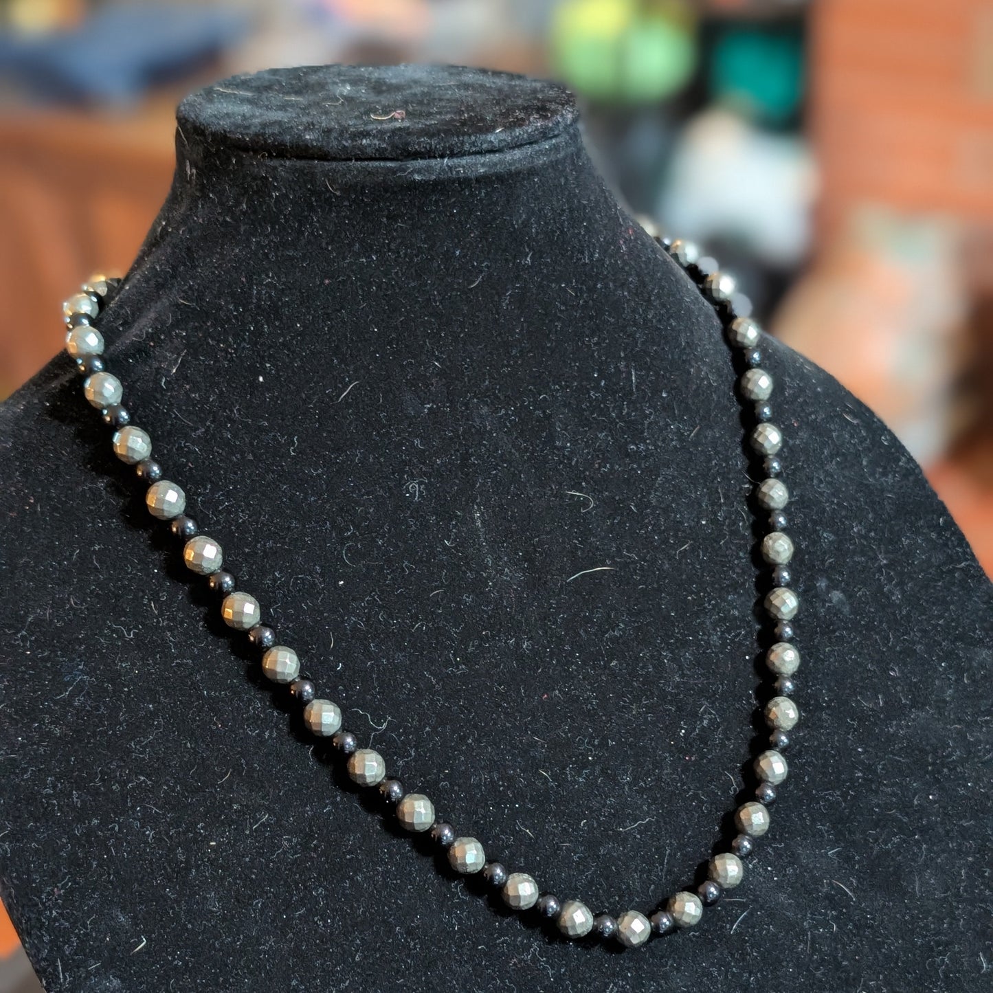 ✨Shadowglint✨| Pyrite & Onyx Necklace