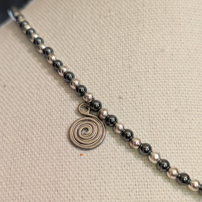 ✨Spiralscent✨| Hematite Aromatherapy Necklace with Spirals