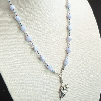 ✨Starwhirl✨| Blue Lace Agate & Amazonite Dancing Fairy Necklace