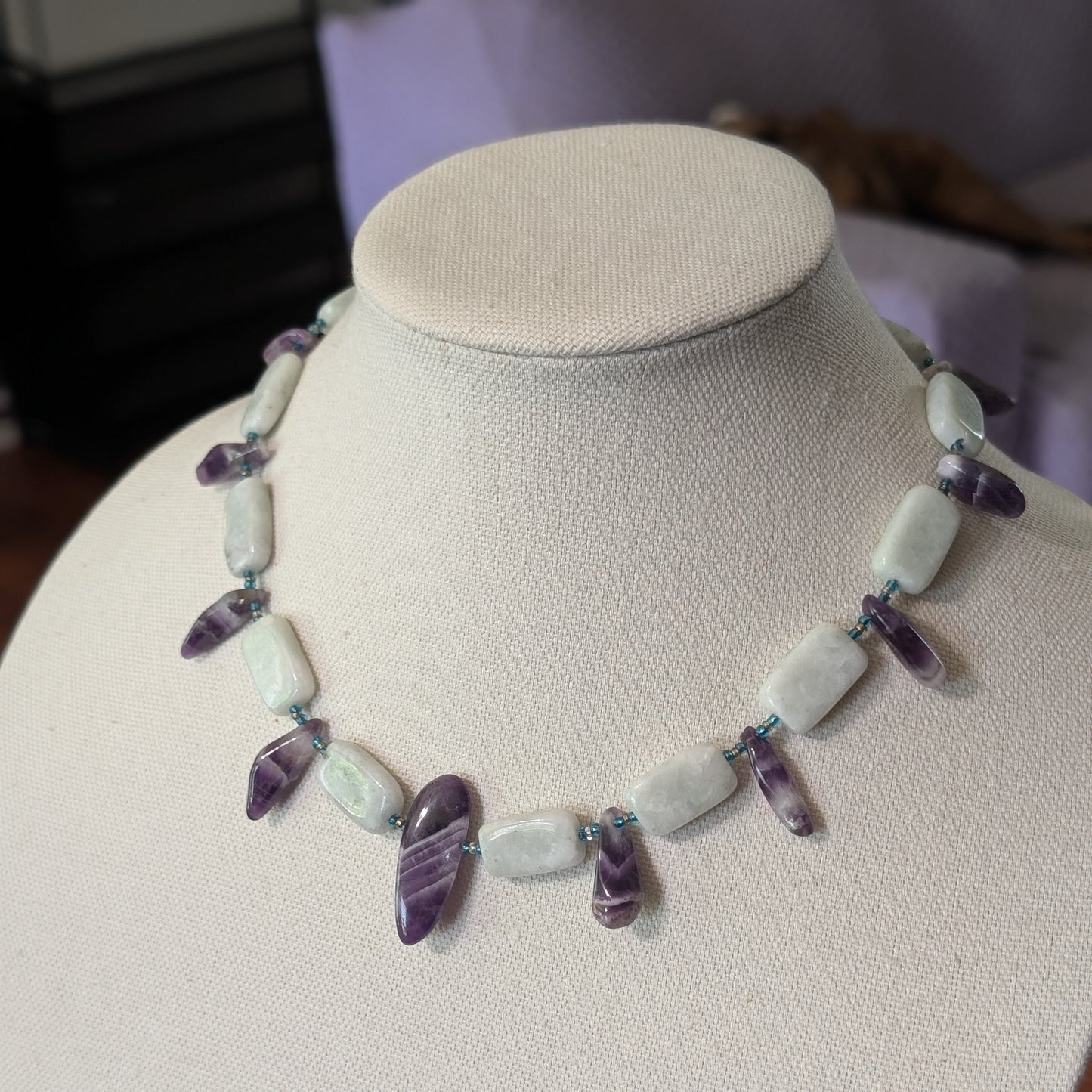 ✨Tidepierce✨| Amazonite & Amethyst Warrior-Inspired Statement Necklace