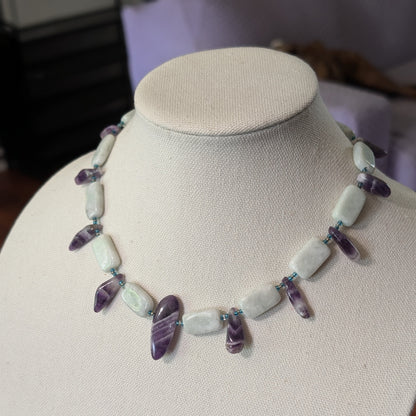 ✨Tidepierce✨| Amazonite & Amethyst Warrior-Inspired Statement Necklace