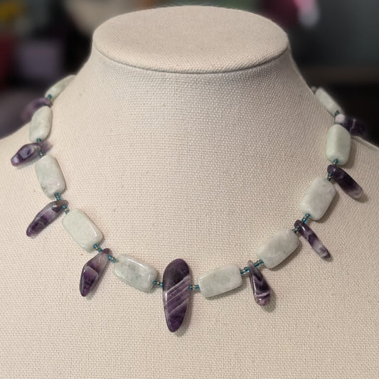 ✨Tidepierce✨| Amazonite & Amethyst Warrior-Inspired Statement Necklace