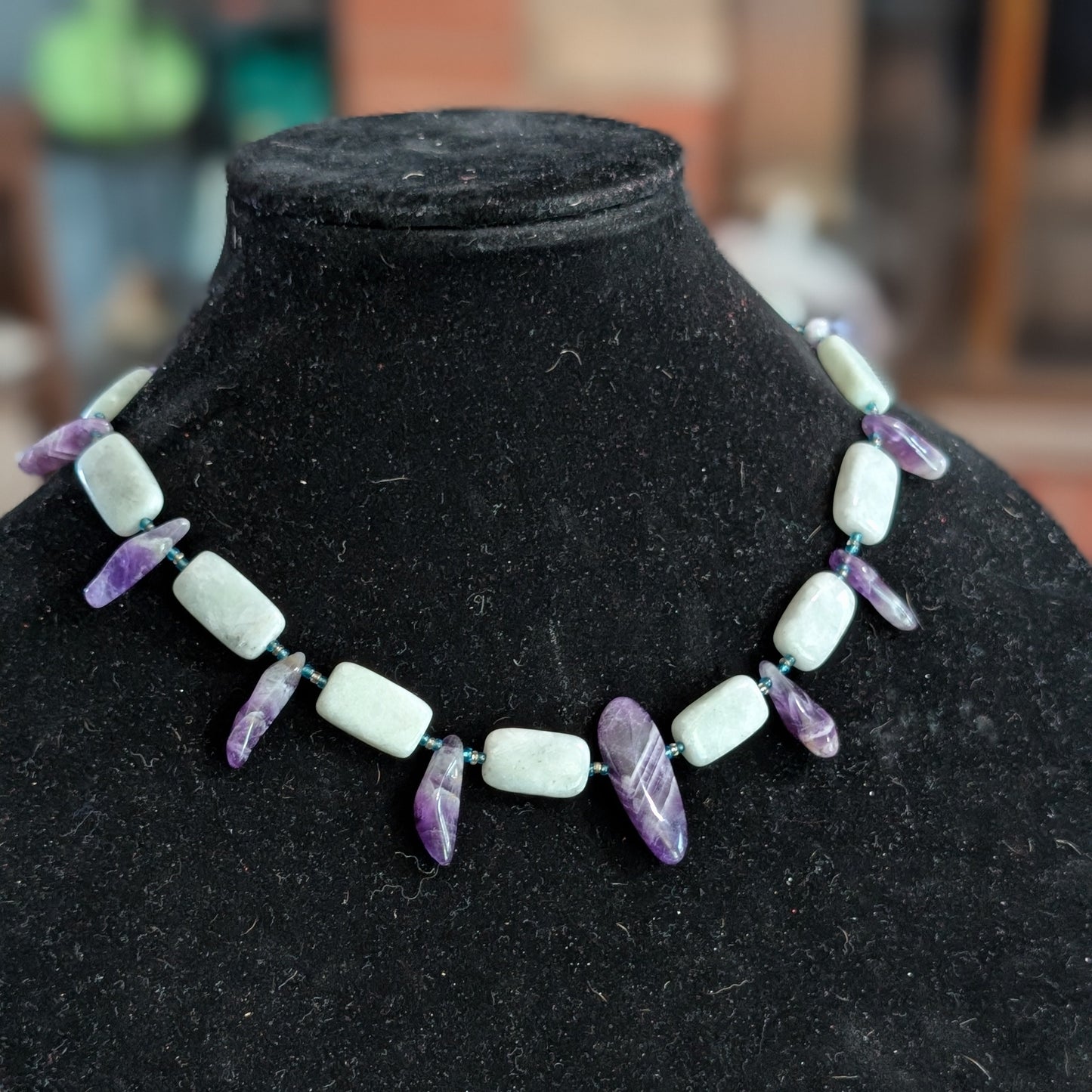 ✨Tidepierce✨| Amazonite & Amethyst Warrior-Inspired Statement Necklace