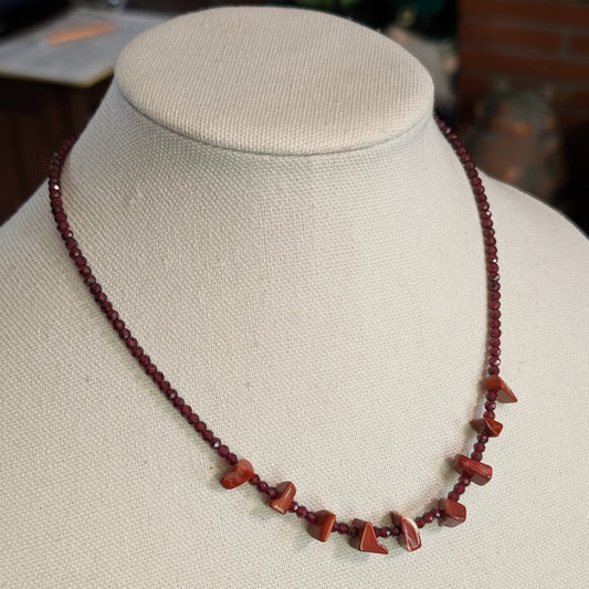 ✨Embertooth✨| Hessonite Garnet & Red Jasper Necklace