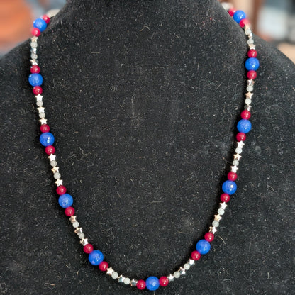 ✨The Jadebound✨| Red, White, & Blue Jade Necklace Pair