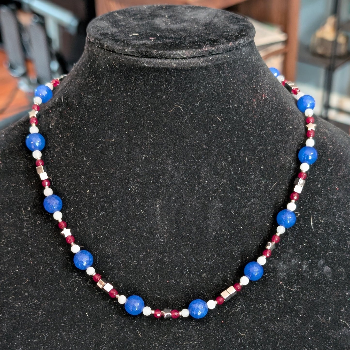 ✨The Jadebound✨| Red, White, & Blue Jade Necklace Pair