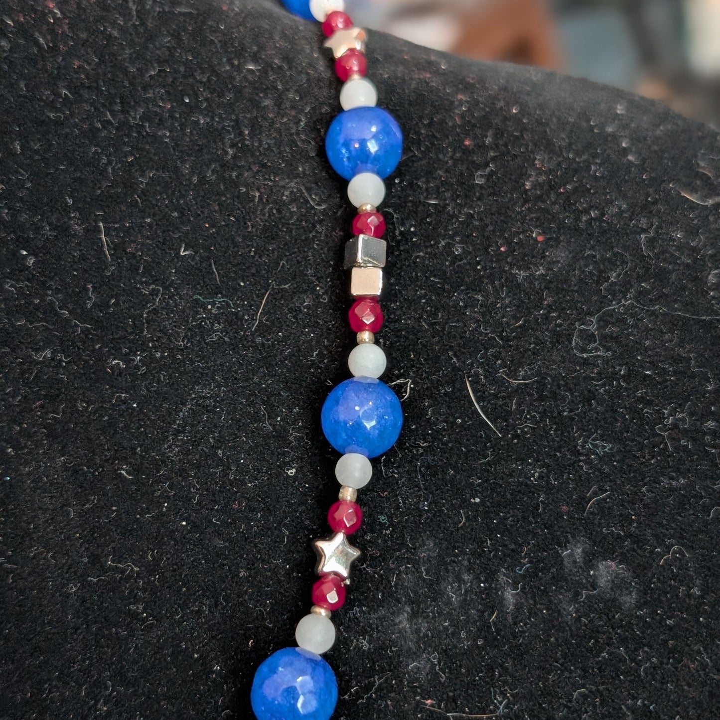 ✨The Jadebound✨| Red, White, & Blue Jade Necklace Pair