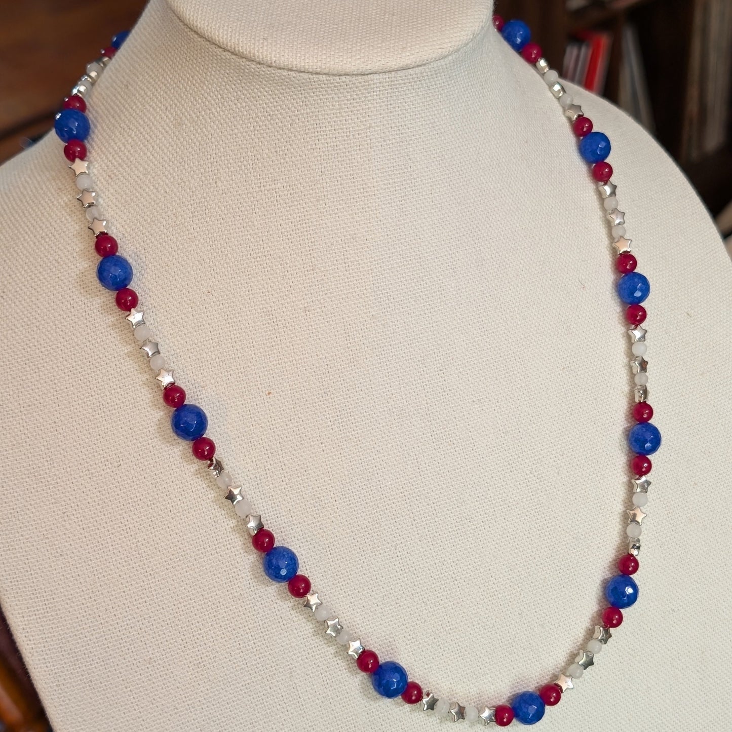 ✨The Jadebound✨| Red, White, & Blue Jade Necklace Pair
