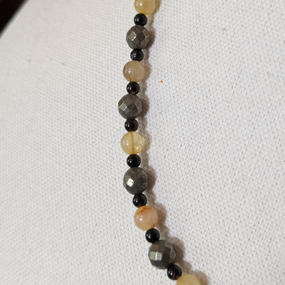 ✨Thornet✨| Citrine, Pyrite, & Onyx Necklace & Bracelets Set