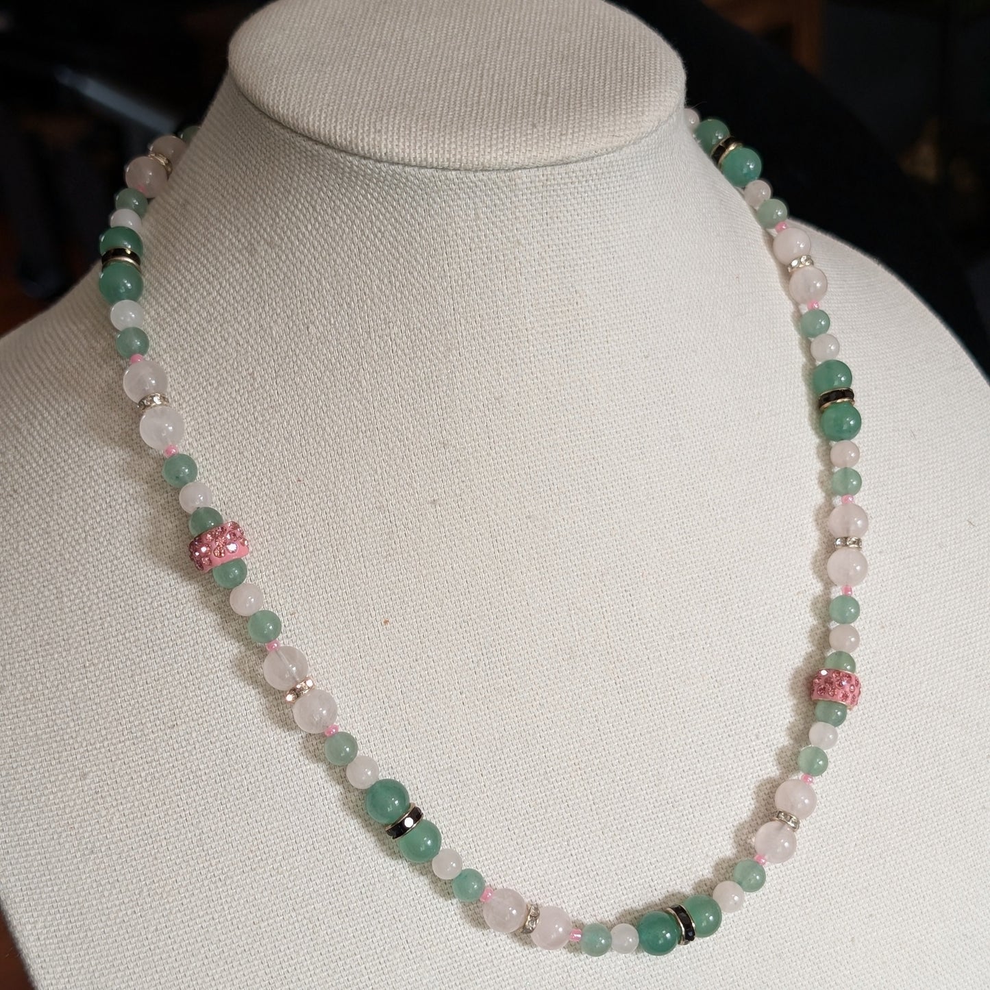 ✨Glyndael✨| Rose Quartz, Green Aventurine, & Green Jade Necklace & Bracelet Set