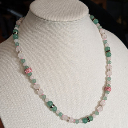 ✨Glyndael✨| Rose Quartz, Green Aventurine, & Green Jade Necklace & Bracelet Set