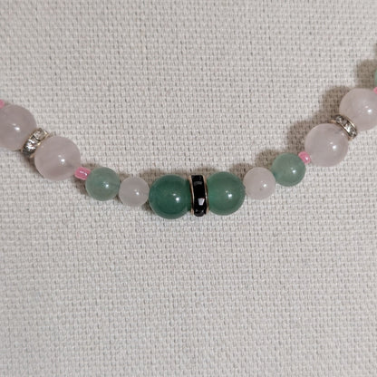 ✨Glyndael✨| Rose Quartz, Green Aventurine, & Green Jade Necklace & Bracelet Set