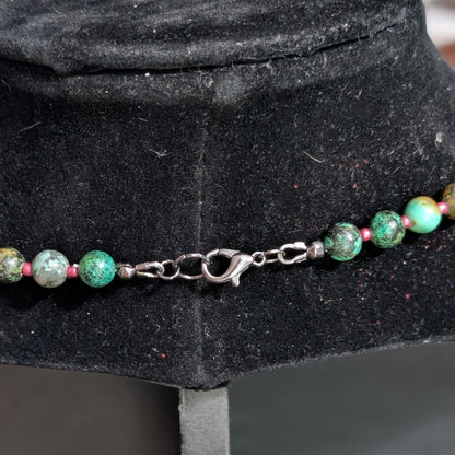✨Winglock Flight✨| Ruby Zoisite & Turquoise Butterfly Key Necklace with Pink Accents