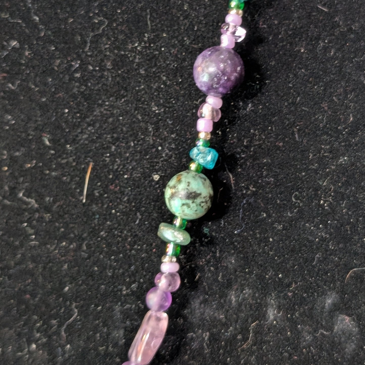 ✨Whimcurrent and the Ripples✨| Amethyst, Charoite, Apatite, & Turquoise Turtle Necklace & Earrings Set
