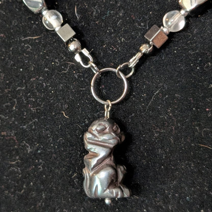 ✨Scampstone✨| Hematite & Clear Quartz Monkey Necklace