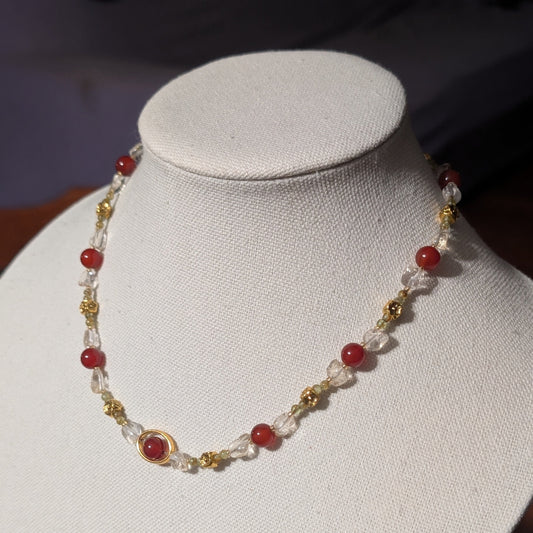 ✨Sunpetal✨| Citrine, Carnelian, & Peridot Necklace
