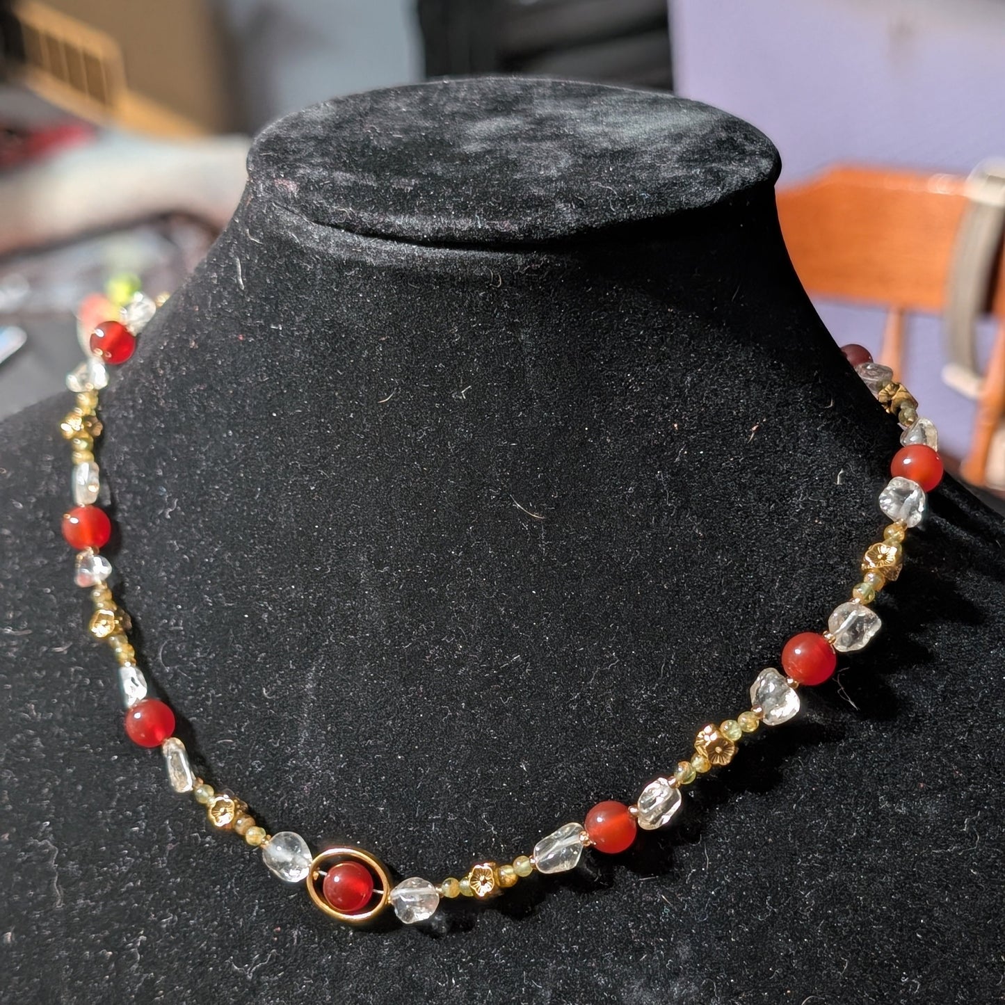 ✨Sunpetal✨| Citrine, Carnelian, & Peridot Necklace