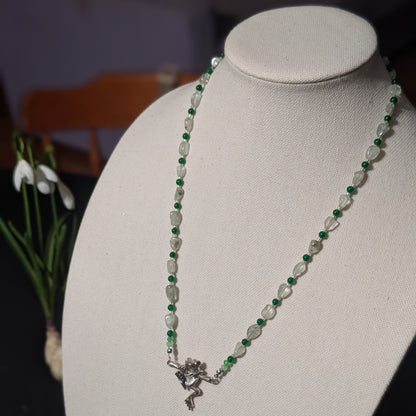 ✨Flipperfall✨| Prehnite & Green Jade Frog Necklace