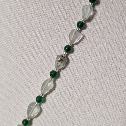 ✨Flipperfall✨| Prehnite & Green Jade Frog Necklace
