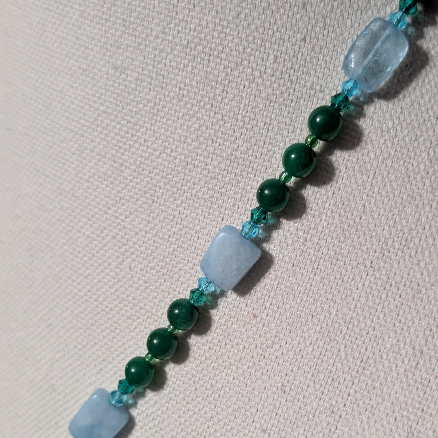 ✨Lilydrop✨| Aquamarine & Green Jade Necklace with Turquenite Frog Pendant