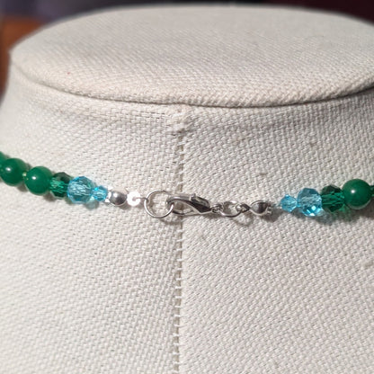 ✨Lilydrop✨| Aquamarine & Green Jade Necklace with Turquenite Frog Pendant