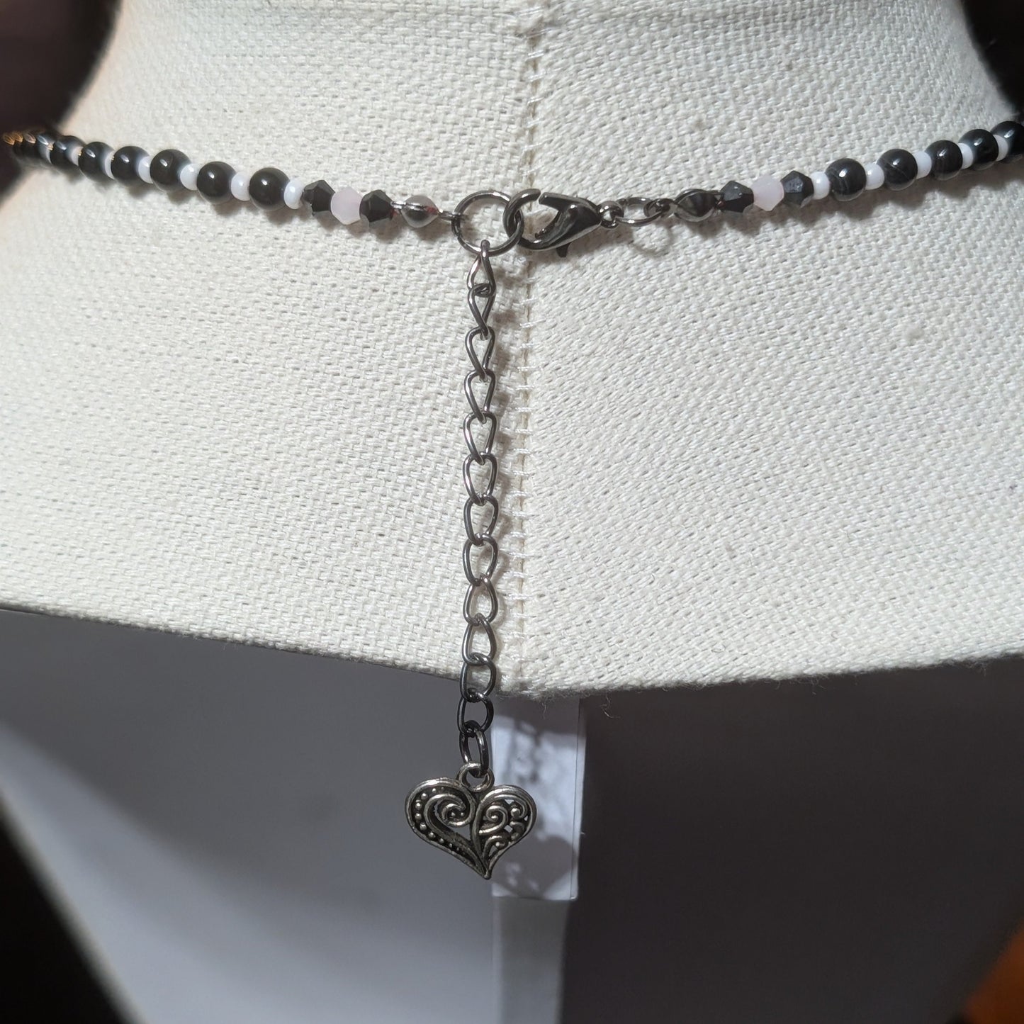 ✨Electric Heartifact✨| Onyx Necklace with Red Heart Pendant
