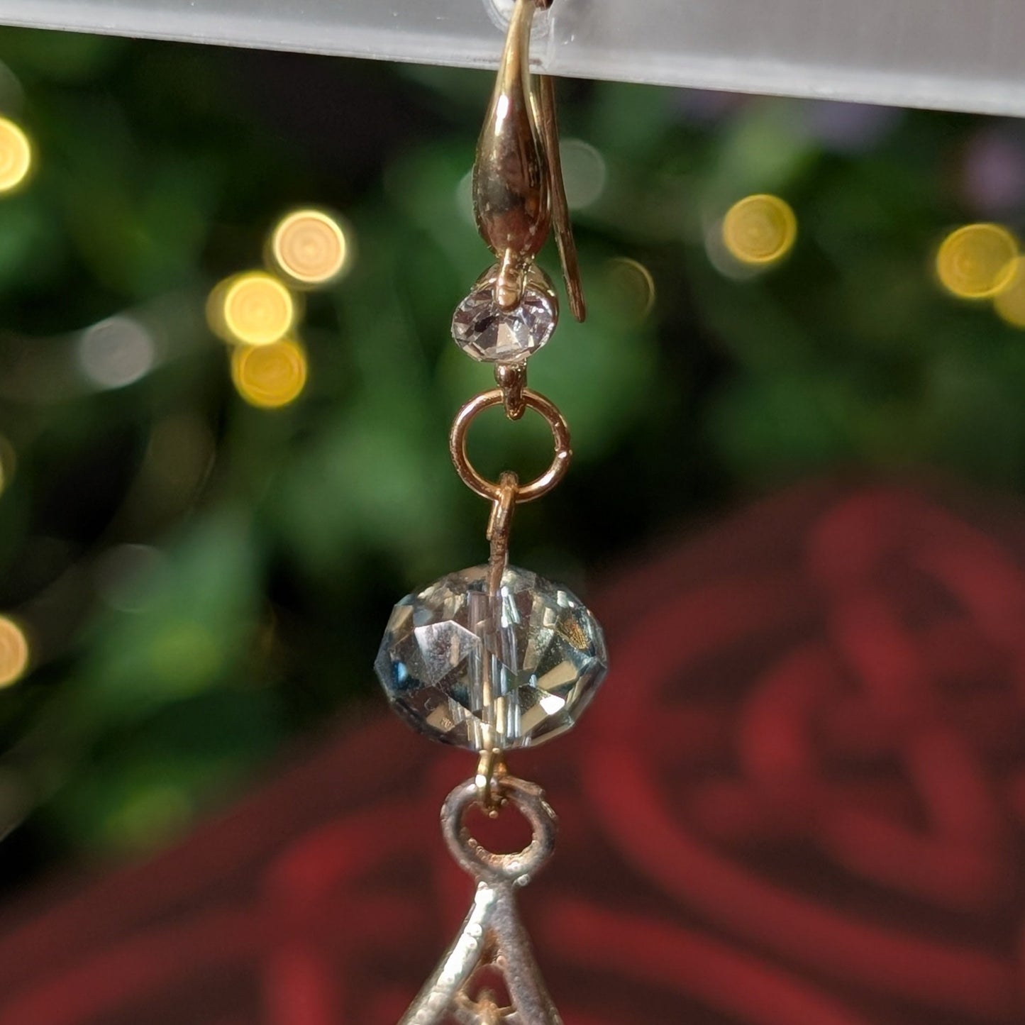 ✨Brilliaura✨| Reclaimed Amethyst Glass & Goldtone Earrings