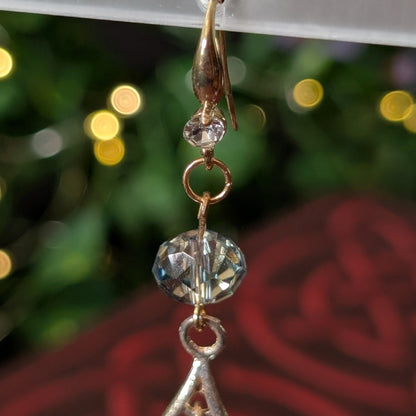 ✨Brilliaura✨| Reclaimed Amethyst Glass & Goldtone Earrings