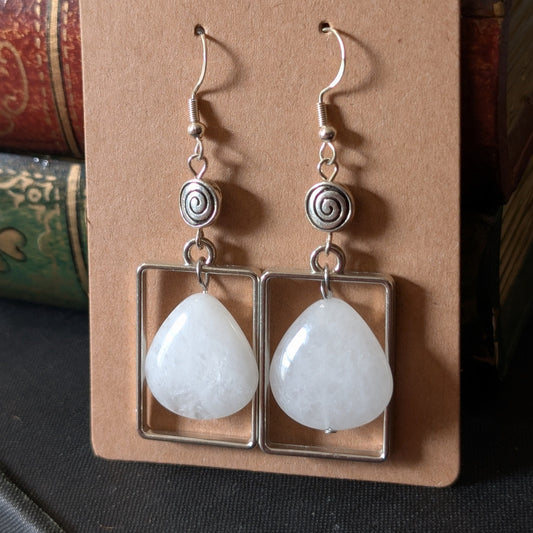 ✨Celesprielle✨| Moonstone Spiral Earrings