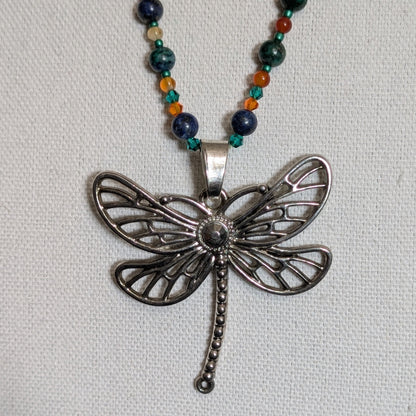 ✨Gemflit✨| Azurite Lapis & Carnelian Dragonfly Necklace