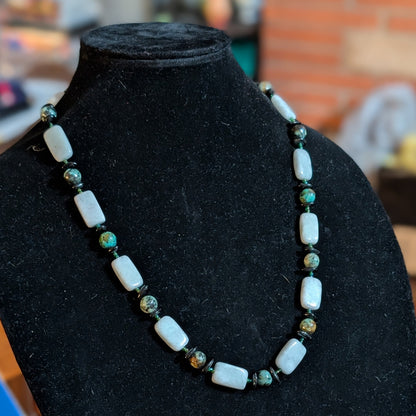 ✨Blackwater Gleam✨| Amazonite, Turquoise & Black Tourmaline Necklace