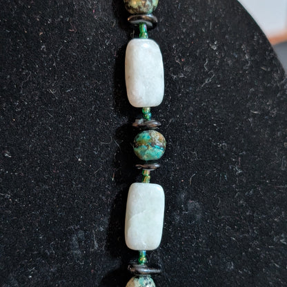 ✨Blackwater Gleam✨| Amazonite, Turquoise & Black Tourmaline Necklace