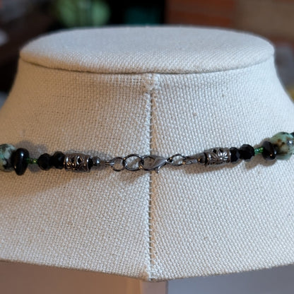 ✨Blackwater Gleam✨| Amazonite, Turquoise & Black Tourmaline Necklace