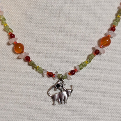 ✨The Bull’s Blossom✨| Peridot, Carnelian, & Rose Quartz Taurus Zodiac Necklace