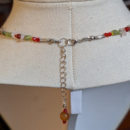 ✨The Bull’s Blossom✨| Peridot, Carnelian, & Rose Quartz Taurus Zodiac Necklace