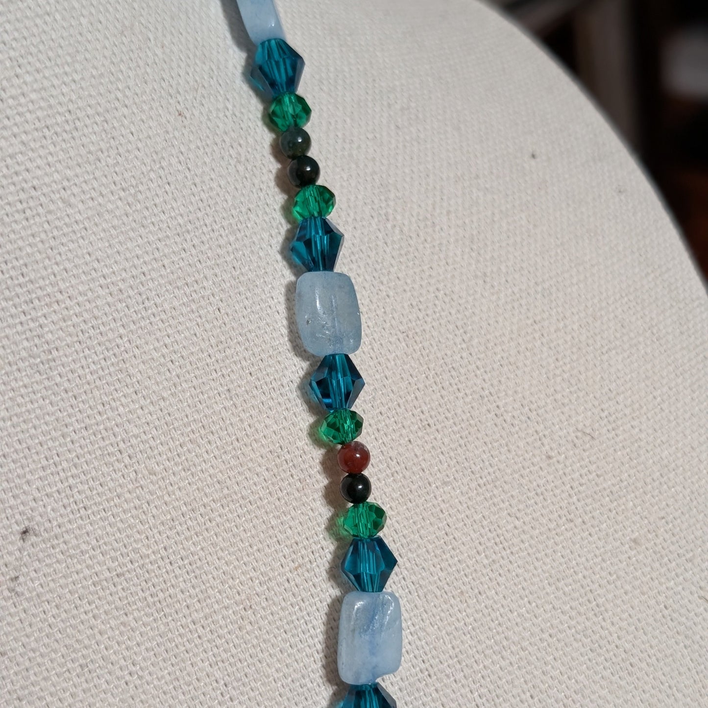 ✨Finfluenced✨| Pisces Zodiac Necklace – Aquamarine & Bloodstone with Fish Accents