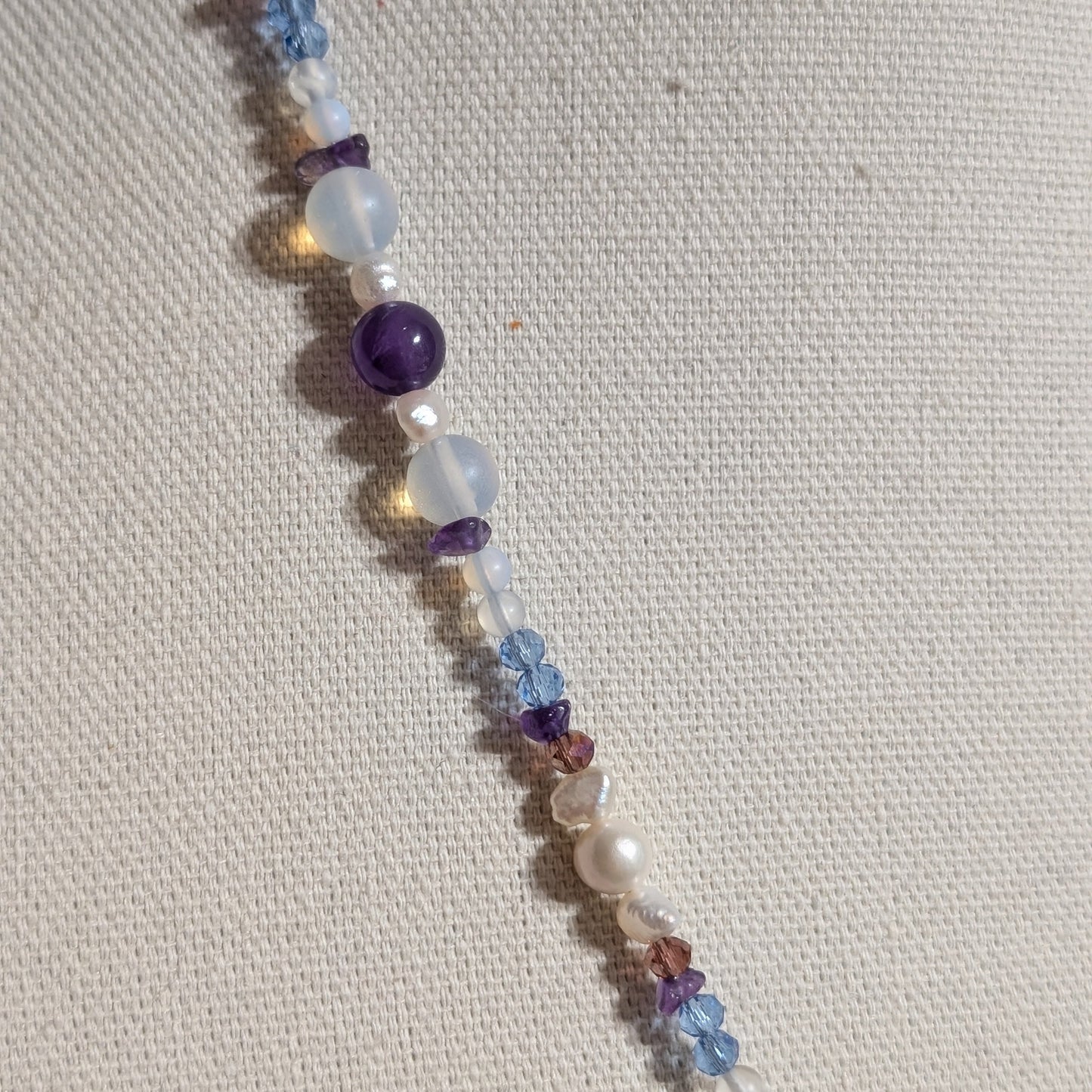 ✨Moonscuttle✨| Cancer Zodiac Necklace with Amethyst, Moonstone Opalite, & Pearls