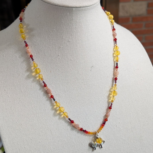✨Sunpride✨| Leo Zodiac Necklace with Citrine, Carnelian, Sunstone, & Garnet
