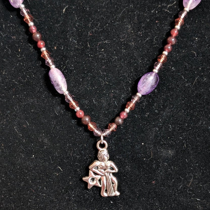 ✨Garnethyst Sky✨| Garnet & Amethyst Aquarius Zodiac Necklace