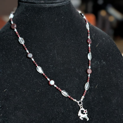 ✨Starleap✨| Garnet & Clear Quartz Capricorn Zodiac Necklace