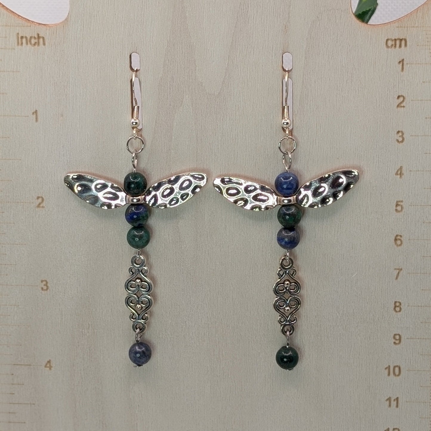 ✨Azuwisp✨| Azurite Lapis Dragonfly Earrings with Fairy Wings